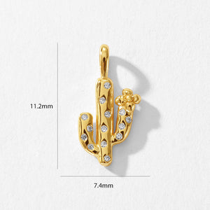 VFD0252 Cactus Necklace Charm Pendant