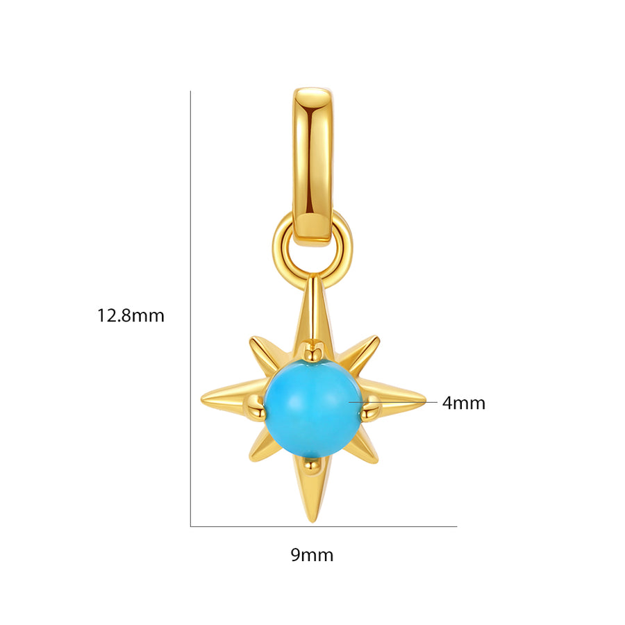 VFD0490 Turquoise Northern Star Diy Necklace Charm Pendants