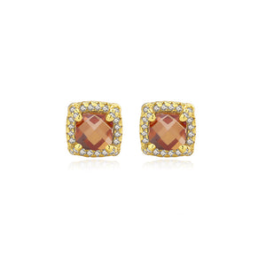 FE2691 925 Sterliang Silver Square Colorful Zircon Stud Earring
