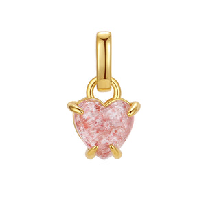 VFD0488 Pink Crystal Cute Heart Necklace Charms Pendant