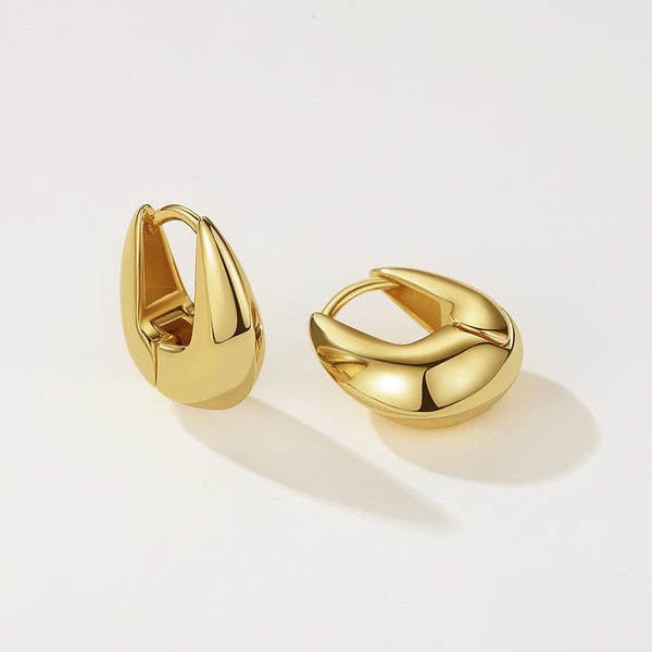 VFE0010 18K Gold Chunky Huggie Hoop Earrings