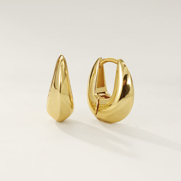 VFE0010 18K Gold Chunky Huggie Hoop Earrings