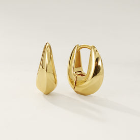VFE0010 18K Gold Chunky Huggie Hoop Earrings