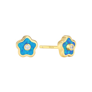 VFE0266 Opal & Cubic Zirconia Mini Stud Earrings