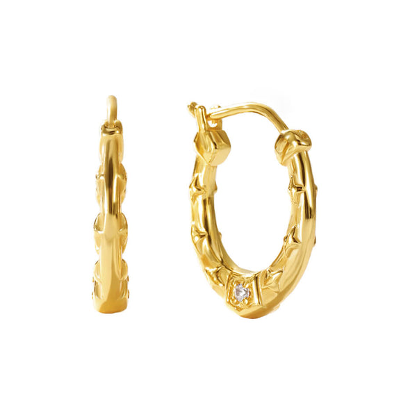 VFE0194 Oval Huggie Hoop Earrings
