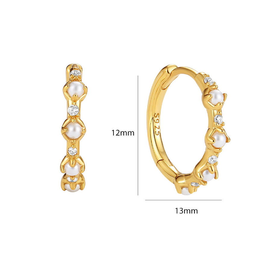 VFE0440 Quartet Shell Pearl Hoop Earrings