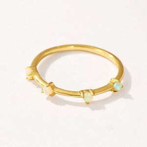 VFJ0324 Minimalist Gold Women Ring With Opal