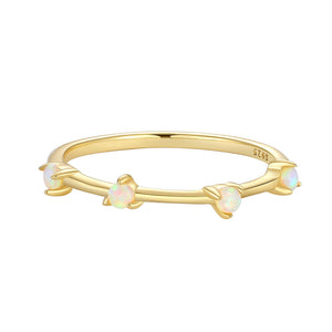 VFJ0324 Minimalist Gold Women Ring With Opal