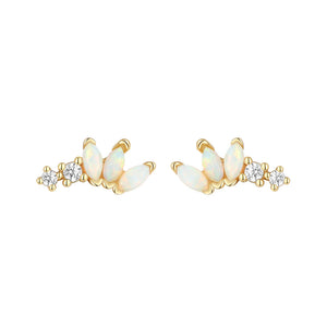 VFE0314 Opal & Cubic Zirconia Twinkling Lotus Studs