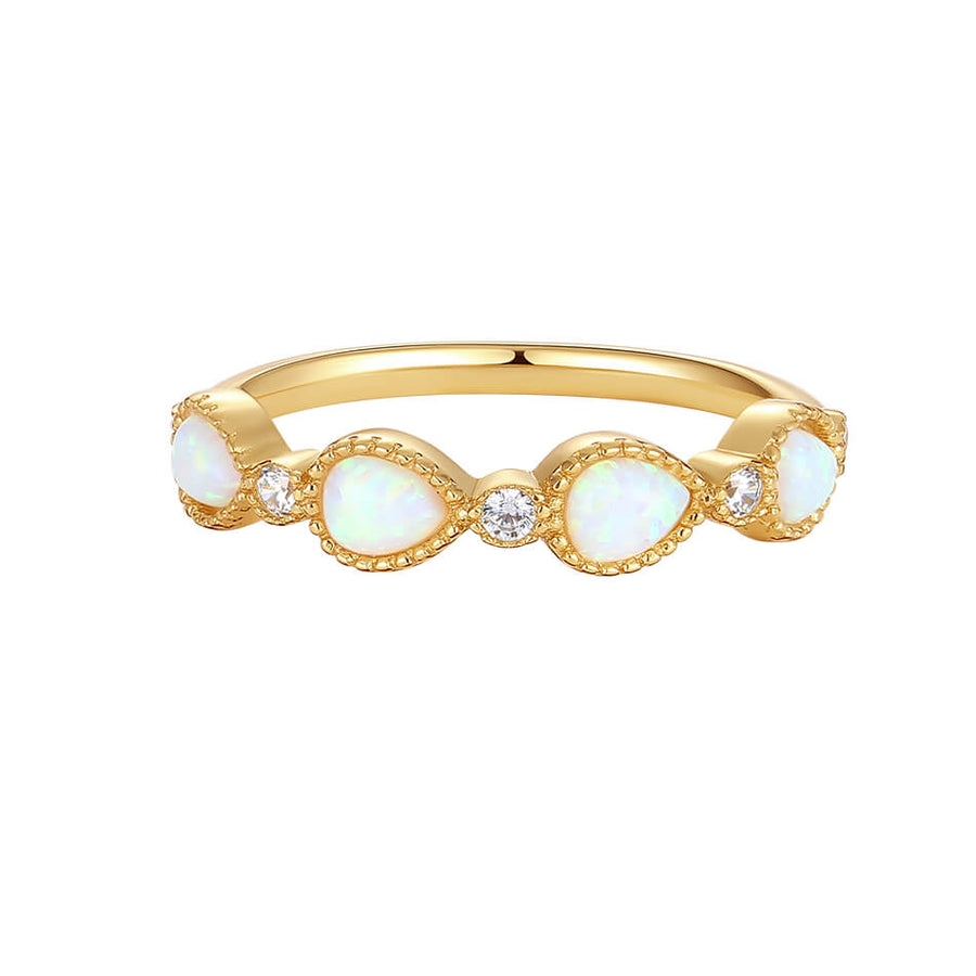 VFJ0337 Four Waterdrop Opal Women Ring