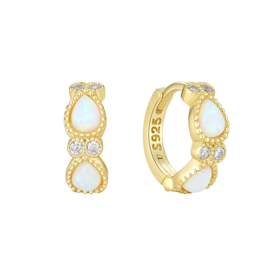 VFE0338 Waterdrop Pear Opal Hoops Earring