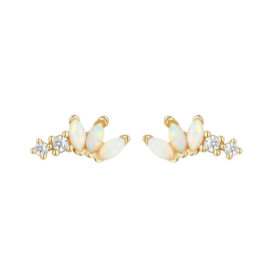 VFE0314 Opal & Cubic Zirconia Twinkling Lotus Studs