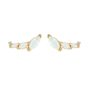 VFE0313 Opal and CZ Wing Ear Climbers Stud Earring