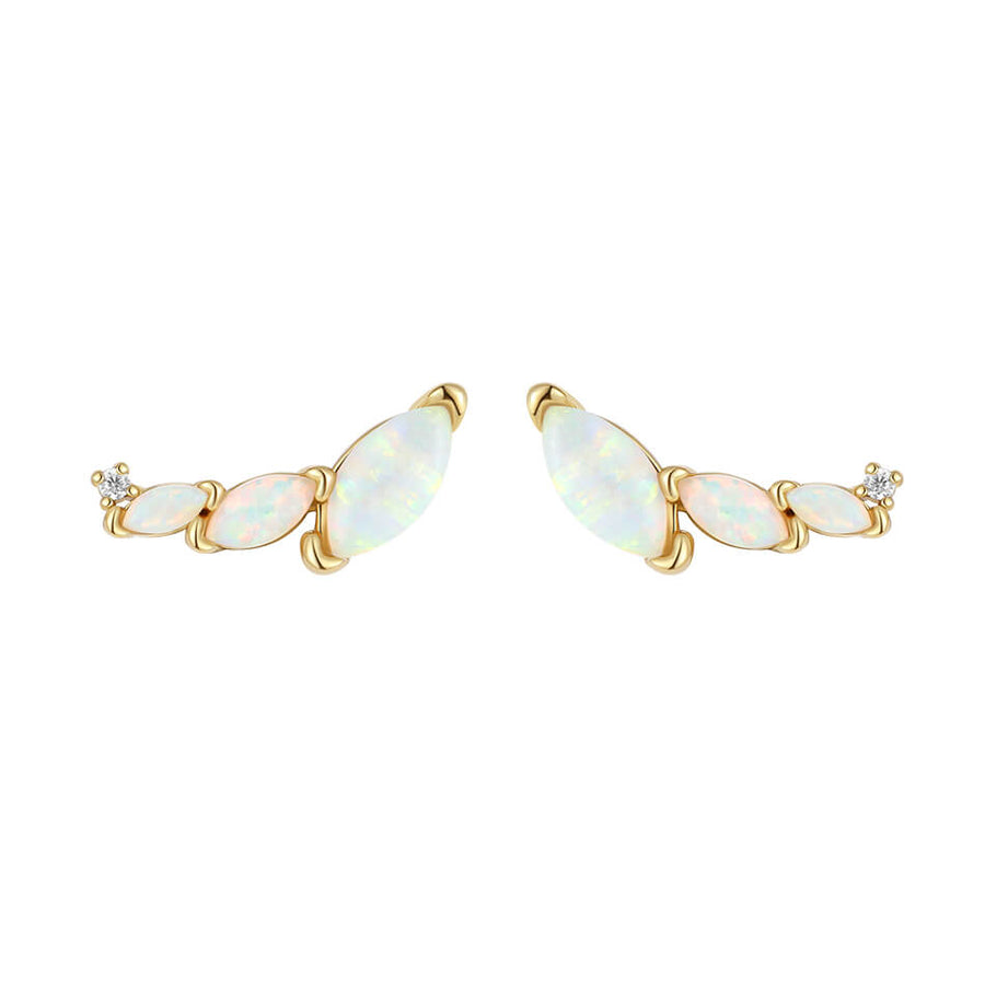 VFE0313 Opal and CZ Wing Ear Climbers Stud Earring