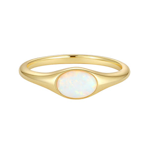 VFJ0336 Oval Opal Dome Ring