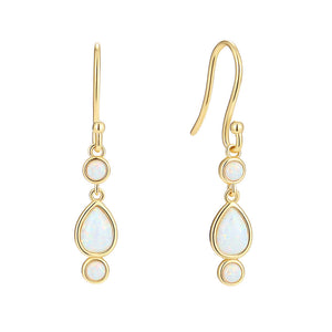 VFE0312 Vintage Opal Drop Hoop Earring