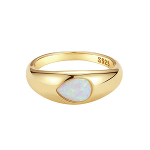 VFJ0319 Waterdrop Opal Dome Ring