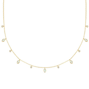 VFX0309 Waterdrop Opal Cubic Zirconia Layered Necklace