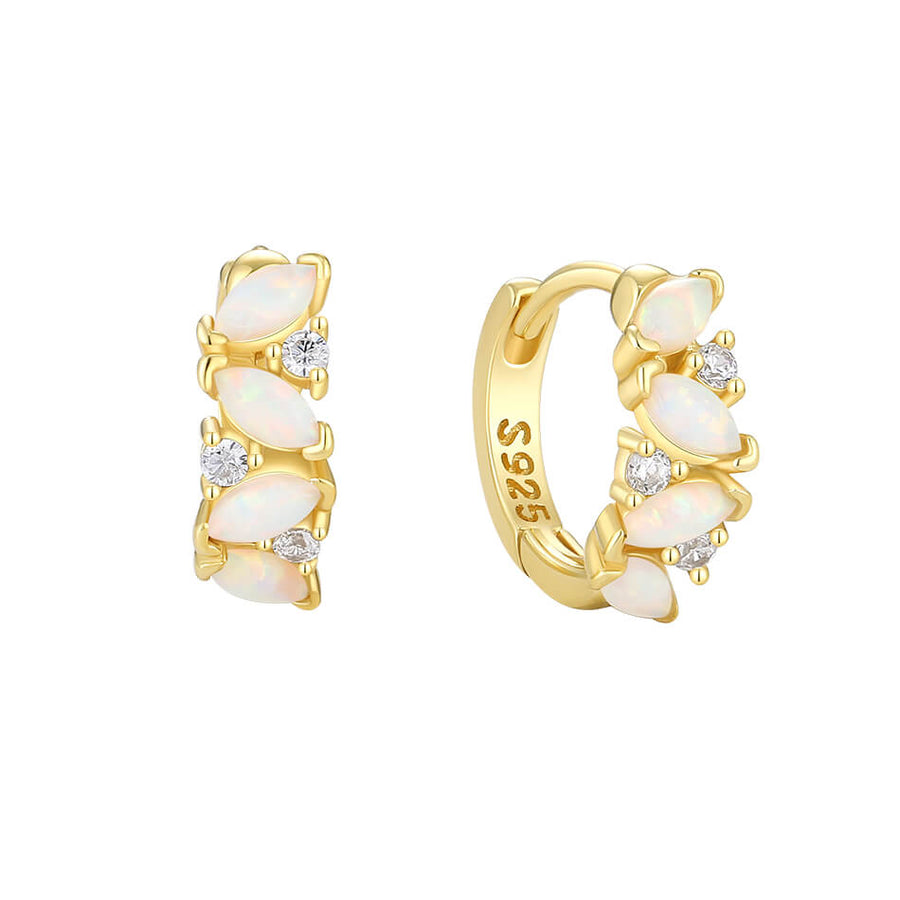 VFE0335 Marquise Opal Hoop Earrings