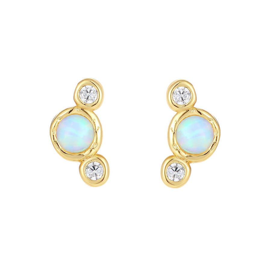 VFE0360 Bezel Set CZ Opal Stud Earring