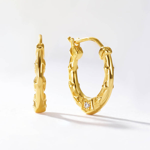 VFE0194 Oval Huggie Hoop Earrings