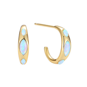 VFE0375 Opal Half Hoop Earring