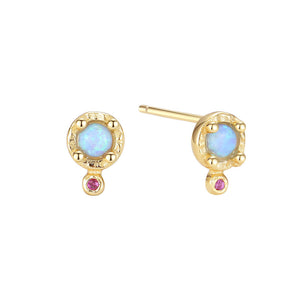 VFE0384 Mini Stud Earrings With Opal