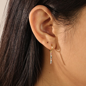 FE2230 925 Sterling Silver Colorful Bar Dangle Earrings