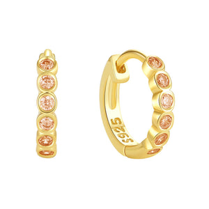 VFE0300 Rainbow Birthstone Huggie Hoop Earring