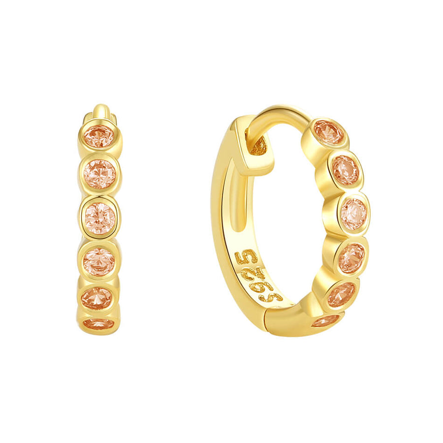 VFE0300 Rainbow Birthstone Huggie Hoop Earring