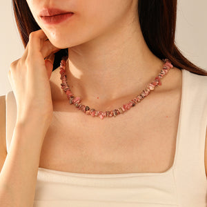 PN0166 925 Sterling Silver Handmade Chip Necklace