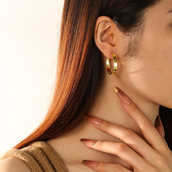 FE2739 FE2740 FE2741 925 Sterling Silver Wide Earrings