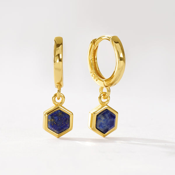 VFE0241 Birthstone Hoop Dangle Earrings