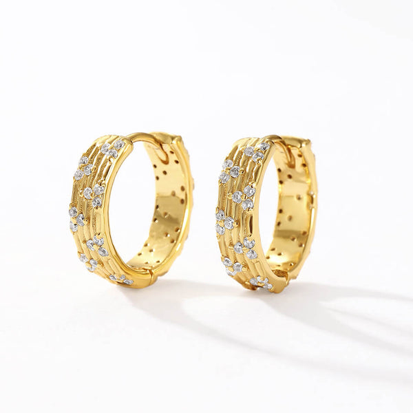 VFE0495 CZ Wide Hoop Earring