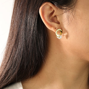 FE2254 925 Sterling Silver Irregular Baroque Pearl Stud Earrings