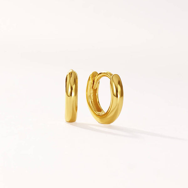 FE3480 Simple High Polish Huggie Hoop Earring