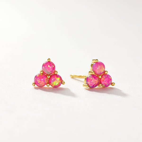 VFE0270 Colorful Opal Trio Mini Stud Earrings