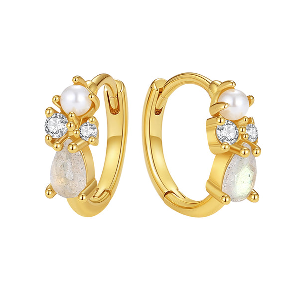 VFE0563 & VFX0564 & VFE0565 & VFJ0562 Shell Pearl and Labradorite Jewelry Set