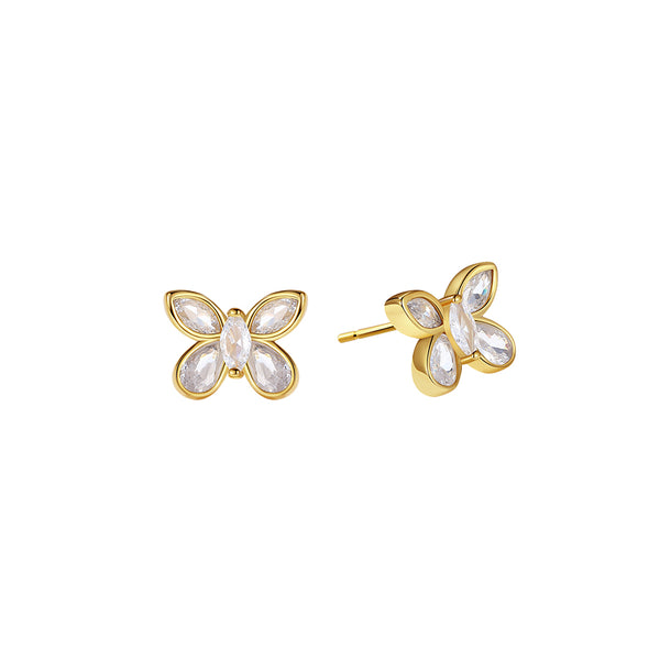 VFE0050 Cubic Zirconia Butterfly Stud Earrings