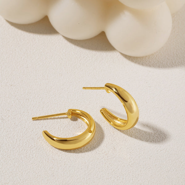 FE0769 925 Sterling Silver Simple Hoop Earrings