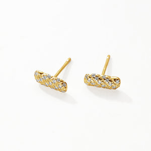 FE3155 Rectangle Pave CZ Stud Earring