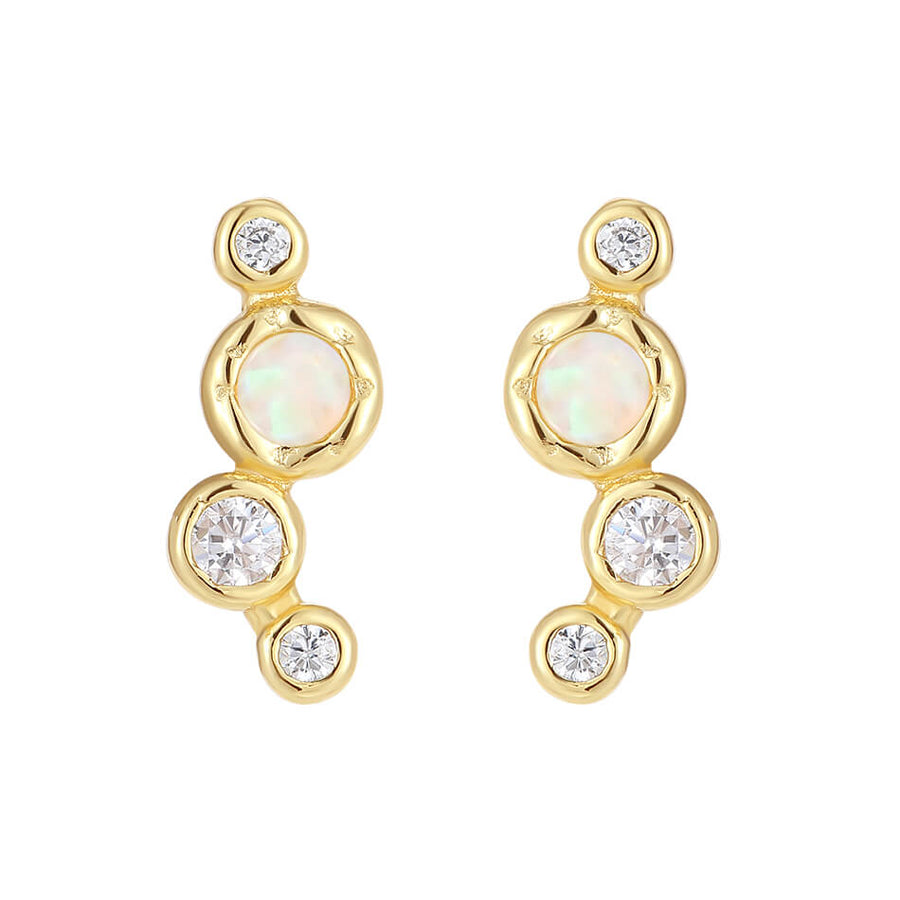 VFE0364 Geometric Shape Opal Stud Earring