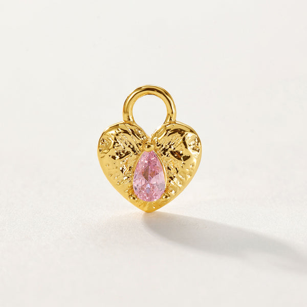 VFD0126 I Love You CZ Heart Charm Pendant For Earrings Making