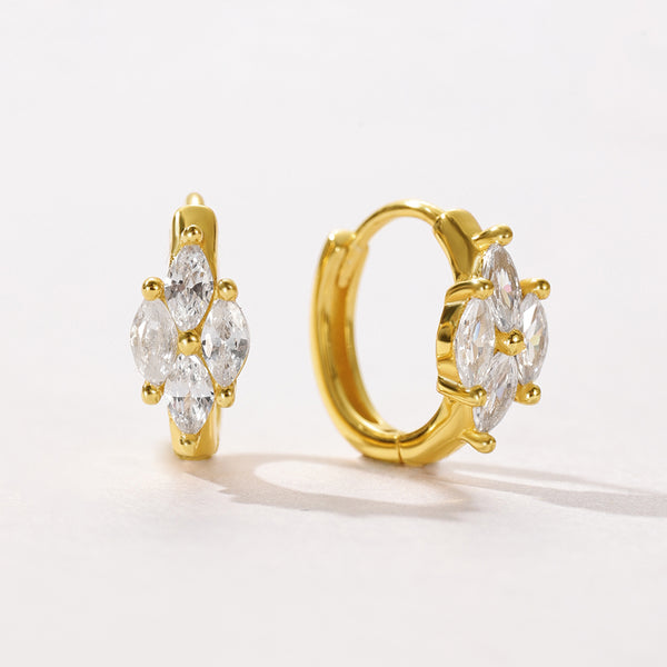 VFE0183 Quartet Marquise Hoop Earrings