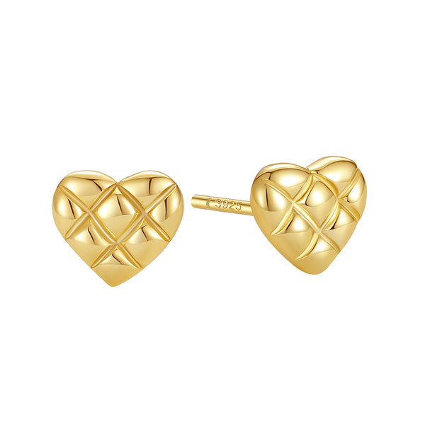 VFE0644 & VFE0645 Heart/Domed 3D Sculptural Stud Earrings