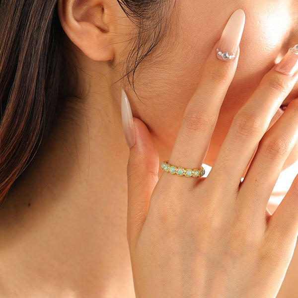 VFJ0165 Scalloped Opal Eternity Ring