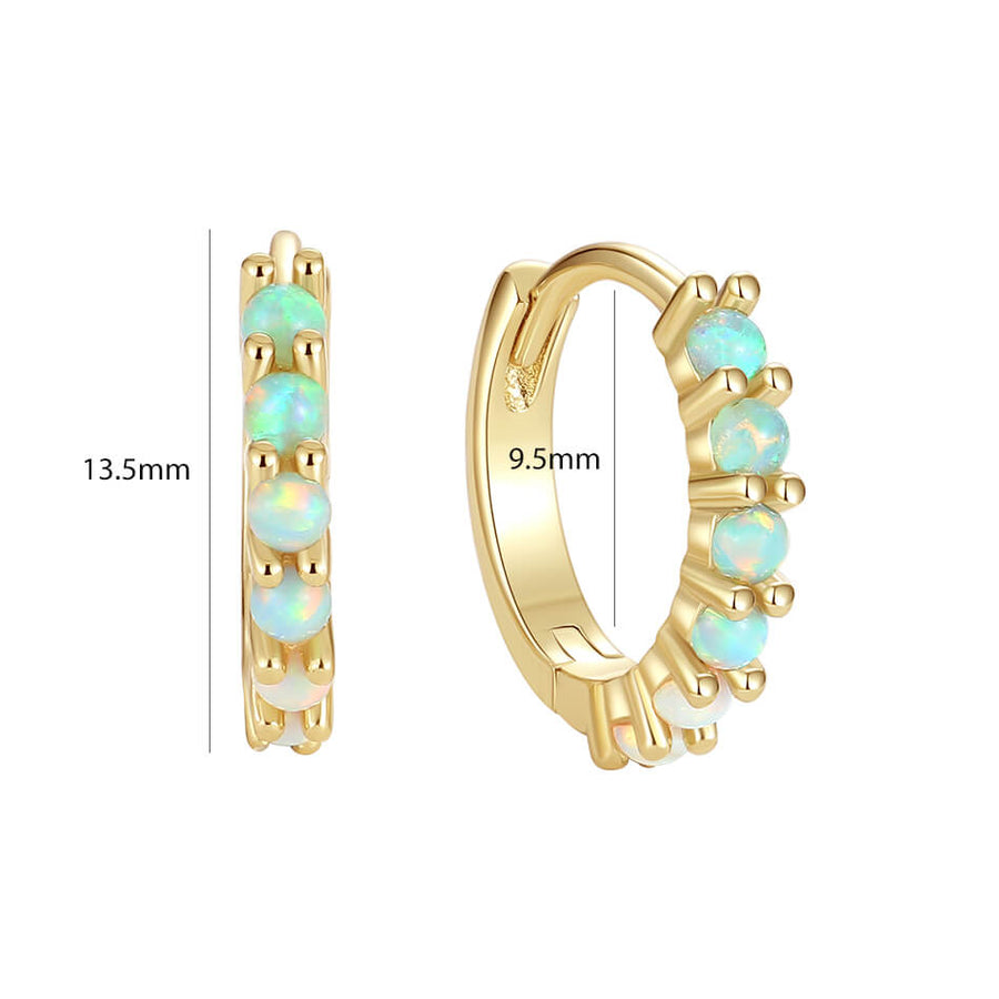 VFE0218 Gradient Opal Color Stone Huggie Hoop Earrings