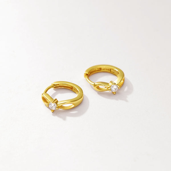 FE2932 925 Sterling Silver Geometric Infinity Hoop Earring