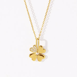 VFX0304 Four Leaf Clover Flower Pendant Necklace