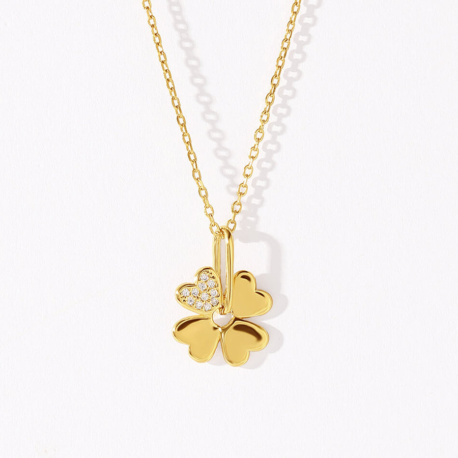 VFX0304 Four Leaf Clover Flower Pendant Necklace